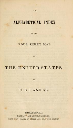 Cover for alphabetical index to the four sheet map of the United States