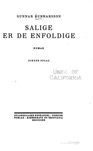 Cover for Salige er de enfoldige