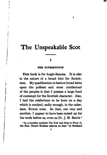 Cover for The unspeakable Scot