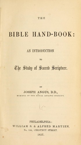 Cover for The Bible hand-book