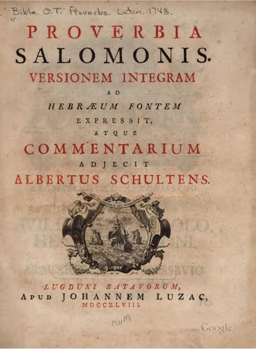 Cover for Proverbia Salomonis: versionem integram ad Hebraeum fontem expressit