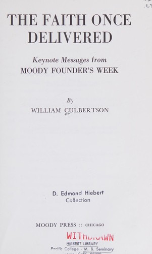 Cover for The faith once delivered