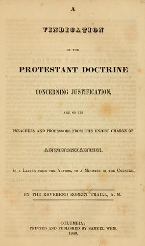 Cover for vindication of the Protestant doctrine concerning justification, and of its preachers and professors from the unjust charge of antinomianism.