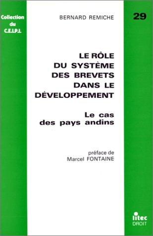 Cover for Le rôle du système des brevets dans le développement