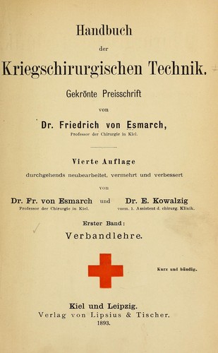 Cover for Handbuch der Kriegschirurgischen Technik