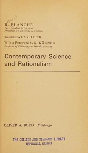 Cover for Contemporary science and rationalism