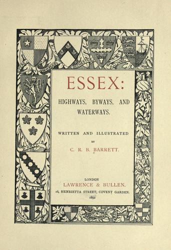 Cover for Essex highways, byways, and waterways.
