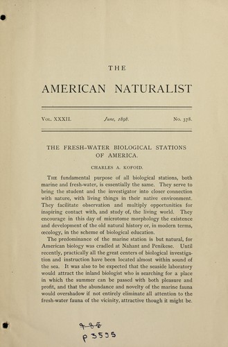 Cover for Fresh-water biological stations of America