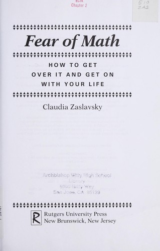 Cover for Fear of math