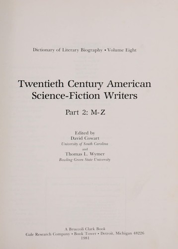 Cover for Twentieth-century American science-fiction writers