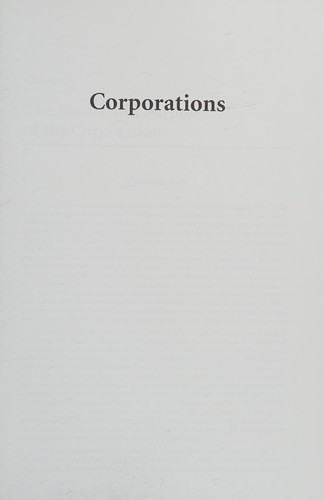 Cover for Corporations, a contemporary approach