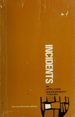Cover for Incidents in applying management theory