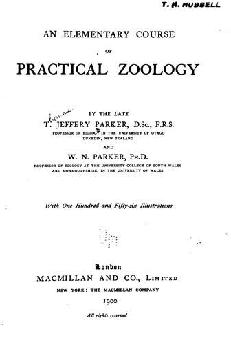 Cover for An Elementary Course of Practical Zoology