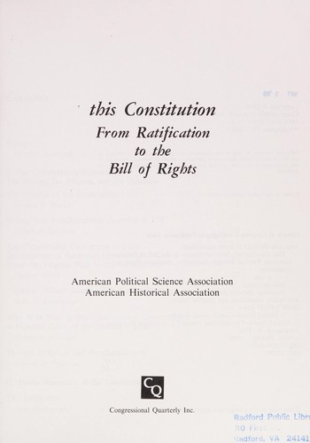 Cover for This Constitution