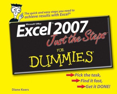 Cover for Excel 2007 Just the Steps For Dummies (For Dummies (Computer/Tech))