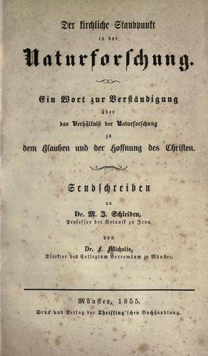 Cover for kirchliche Standpunkt in der Naturforschung