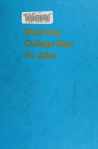 Cover for Matching college men to jobs