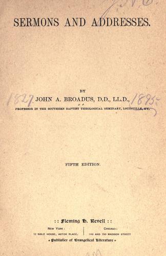 Cover for Sermons and addresses.