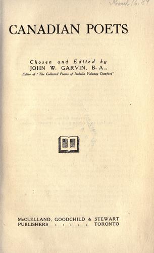 Cover for Canadian poets