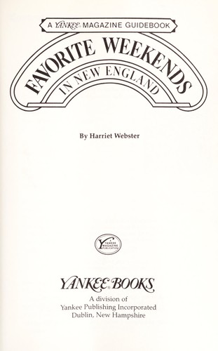 Cover for Favorite weekends in New England