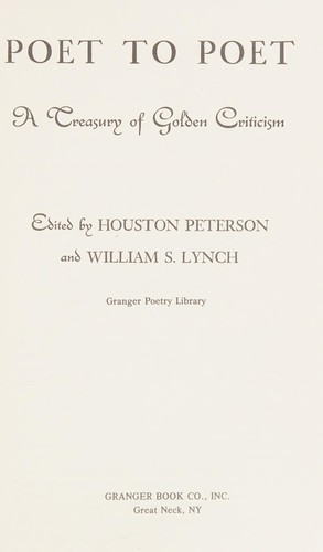 Cover for Poet to poet
