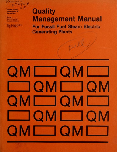 Cover for Quality management manual for fossil fuel steam electric generating plants. --