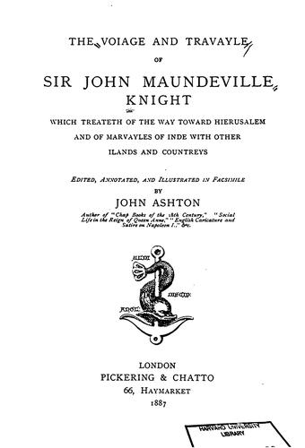 Cover for The voiage and travayle of Sir John Maundeville knight