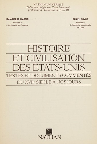 Cover for Histoire et civilisation des États-Unis