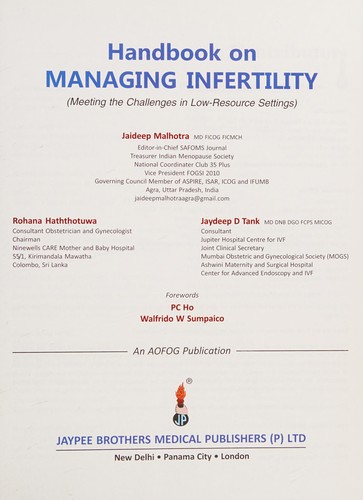 Cover for Handbook on Managing Infertitlity