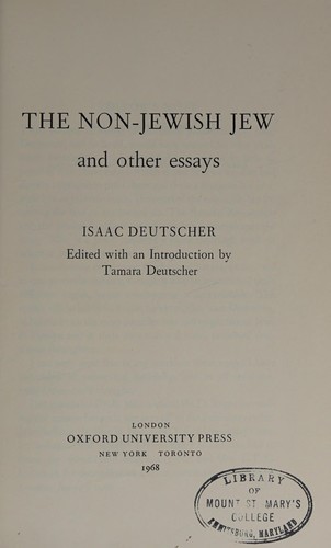 Cover for The non-Jewish Jew and other essays