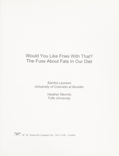 Cover for Would you like fries with that?