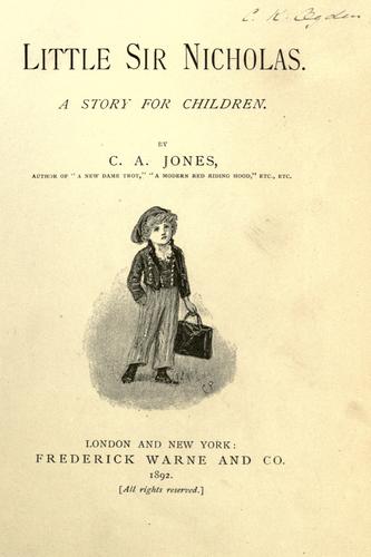 Cover for Little Sir Nicholas