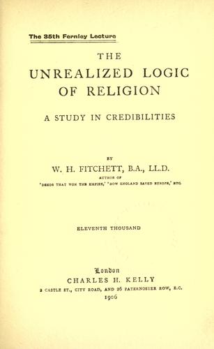 Cover for The unrealized logic of religion