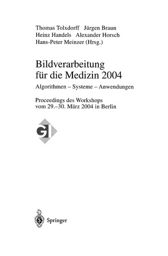 Cover for Bildverarbeitung für die Medizin 2004