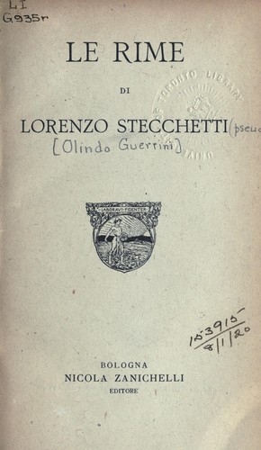 Cover for Le Rime