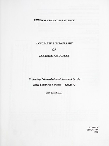 Cover for French as a second language