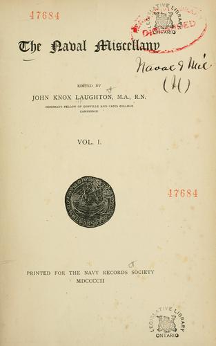 Cover for The Naval miscellany