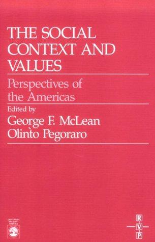 Cover for The Social context and values
