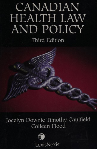 Cover for Canadian health law and policy