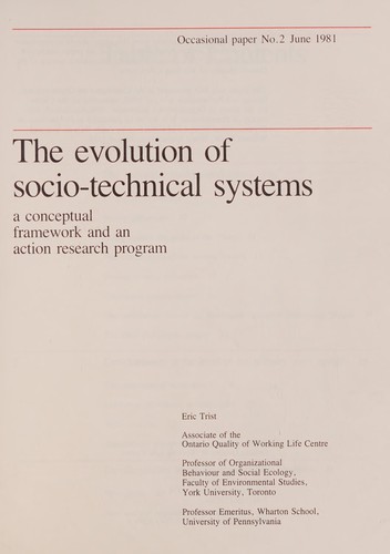 Cover for The evolution of socio-technical systems