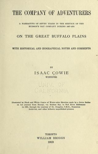 Cover for The Company of adventurers