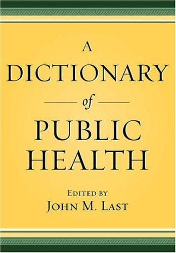 Cover for A Dictionary of Public Health
