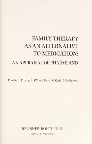Cover for Family therapy as an alternative to medication