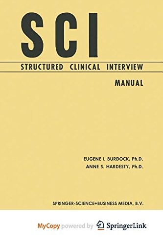 Cover for SCI, Structured Clinical Interview