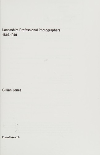 Cover for Lancashire professional photographers 1840-1940
