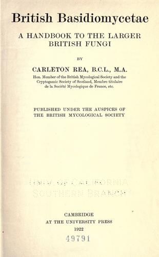 Cover for British Basidiomycetae