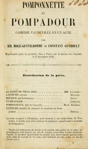 Cover for Pomponnette et Pompadour, comédie-vaudeville en un acte.