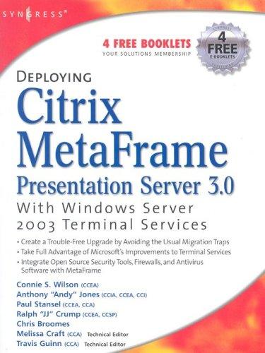 Cover for Deploying Citrix Metaframe Presentation Server 3.0