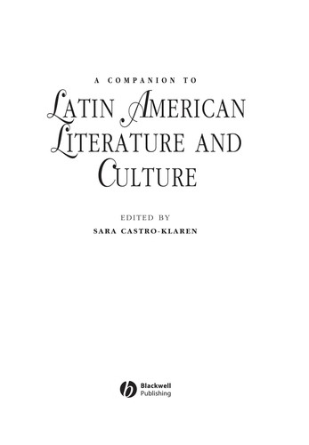 Cover for A companion to Latin American literature and culture