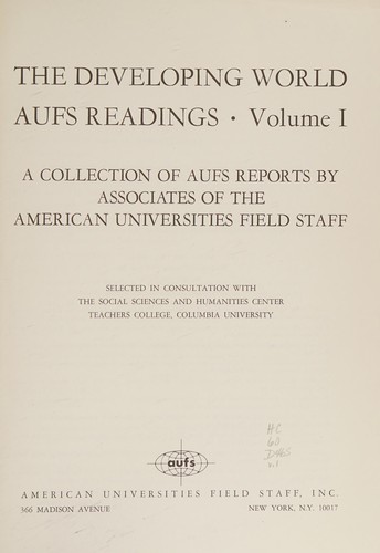 Cover for The Developing world